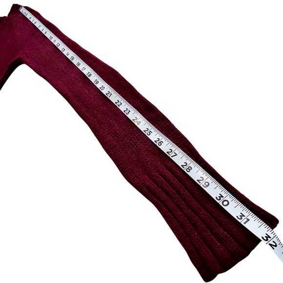 AEO Sweater Angora Wool Blend Crew Neck Long Sleeve Burgundy Wine Junior Large L - Picture 13 of 14